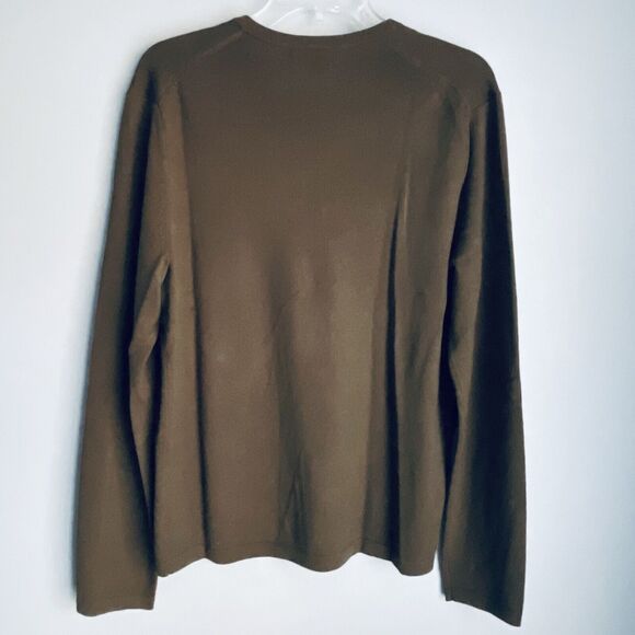 Banana Republic 100% Extra Fine Italian Merino Wool Sweater Men Medium Olive - Picture 7 of 11